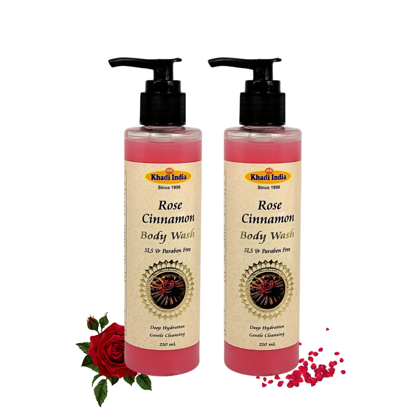 Khadi India Rose Cinnamon Body Wash