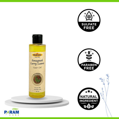 Khadi India Fenugreek and Curry Leaves Hair Oil - 210ml