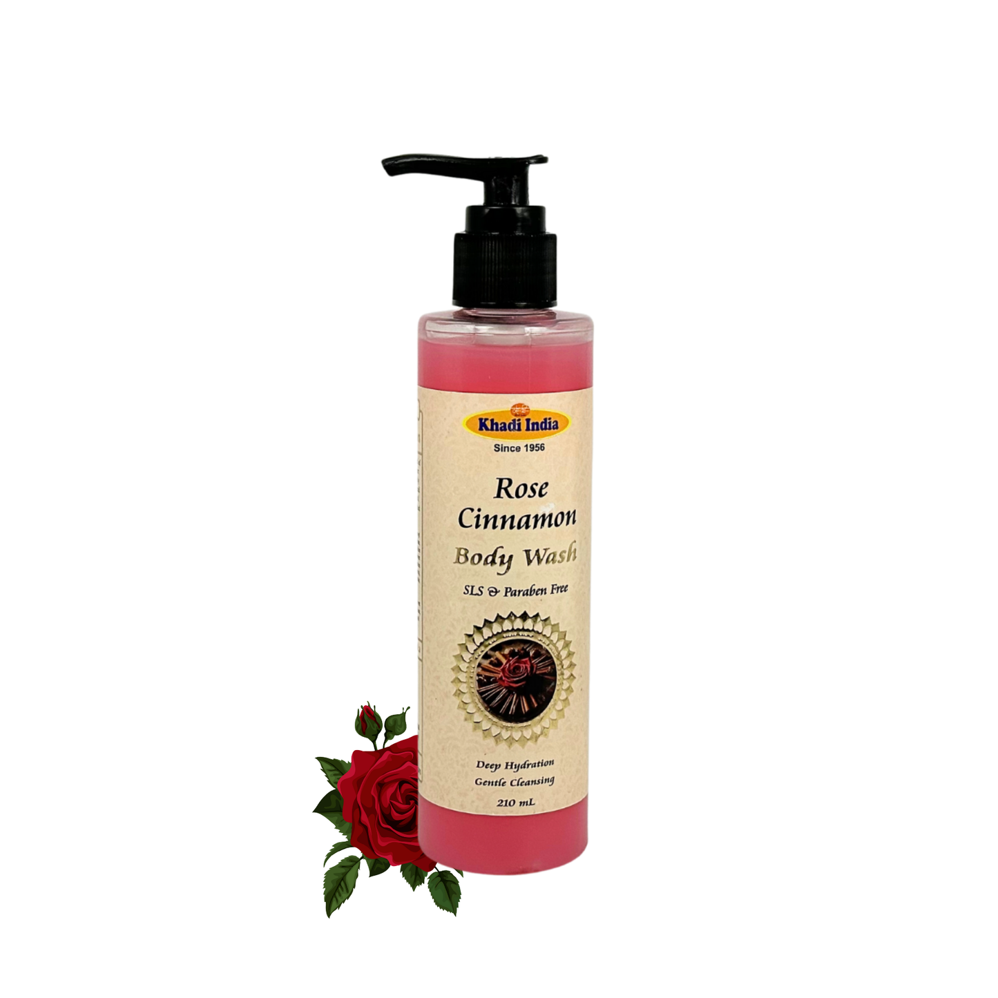 Khadi India Rose Cinnamon Body Wash - 210ml