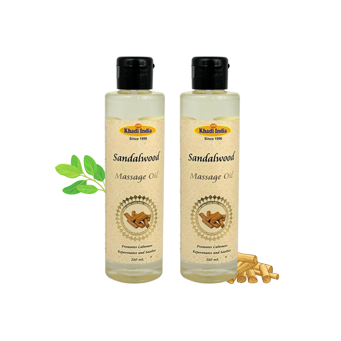 Khadi India Sandalwood Massage Oil - 210ml